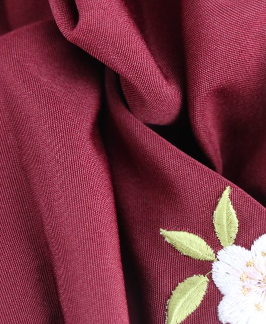 卒業式袴単品レンタル[刺繍]エンジに桜[身長158-162cm]No.941